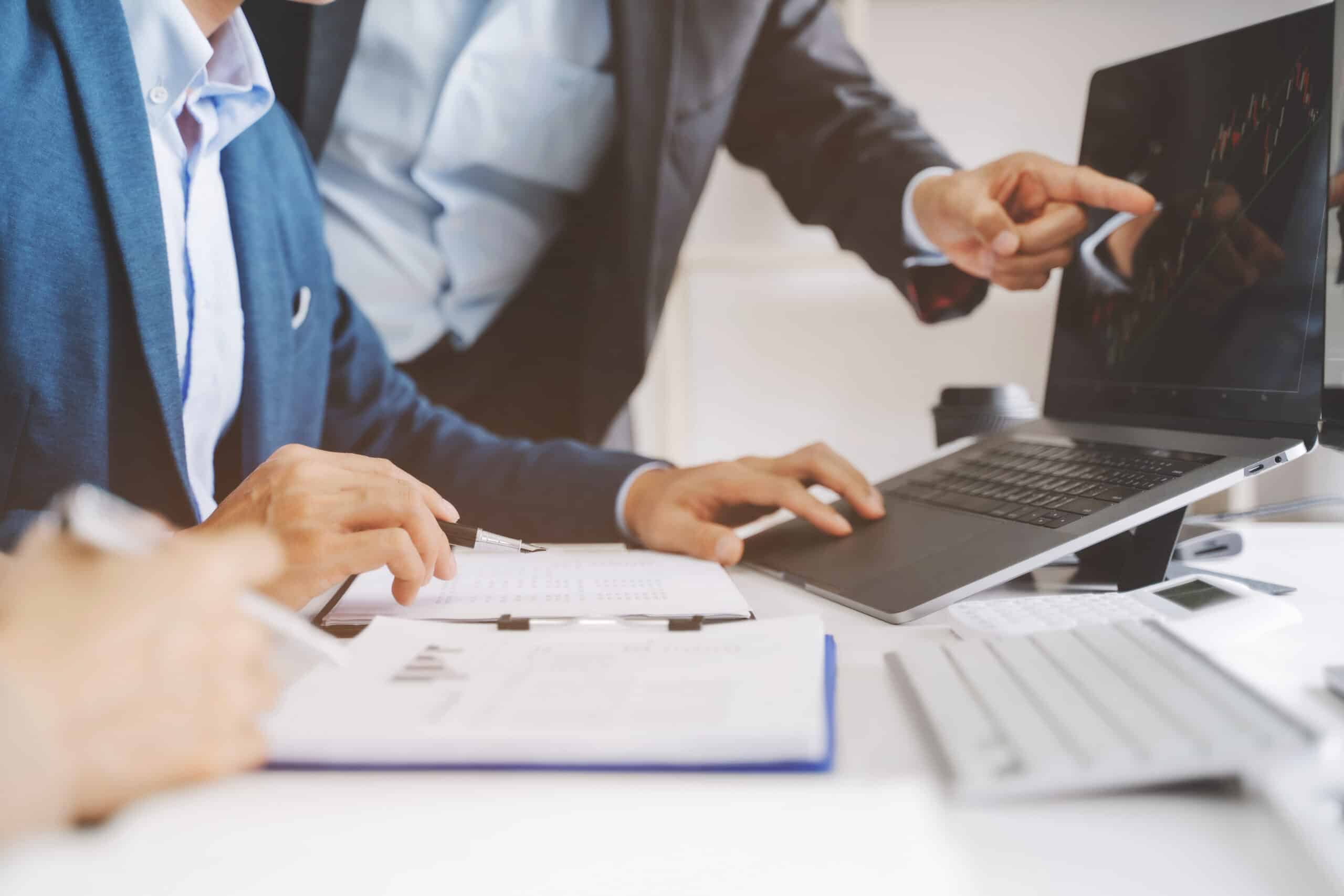 Investment concept, Investor planing financial data performance