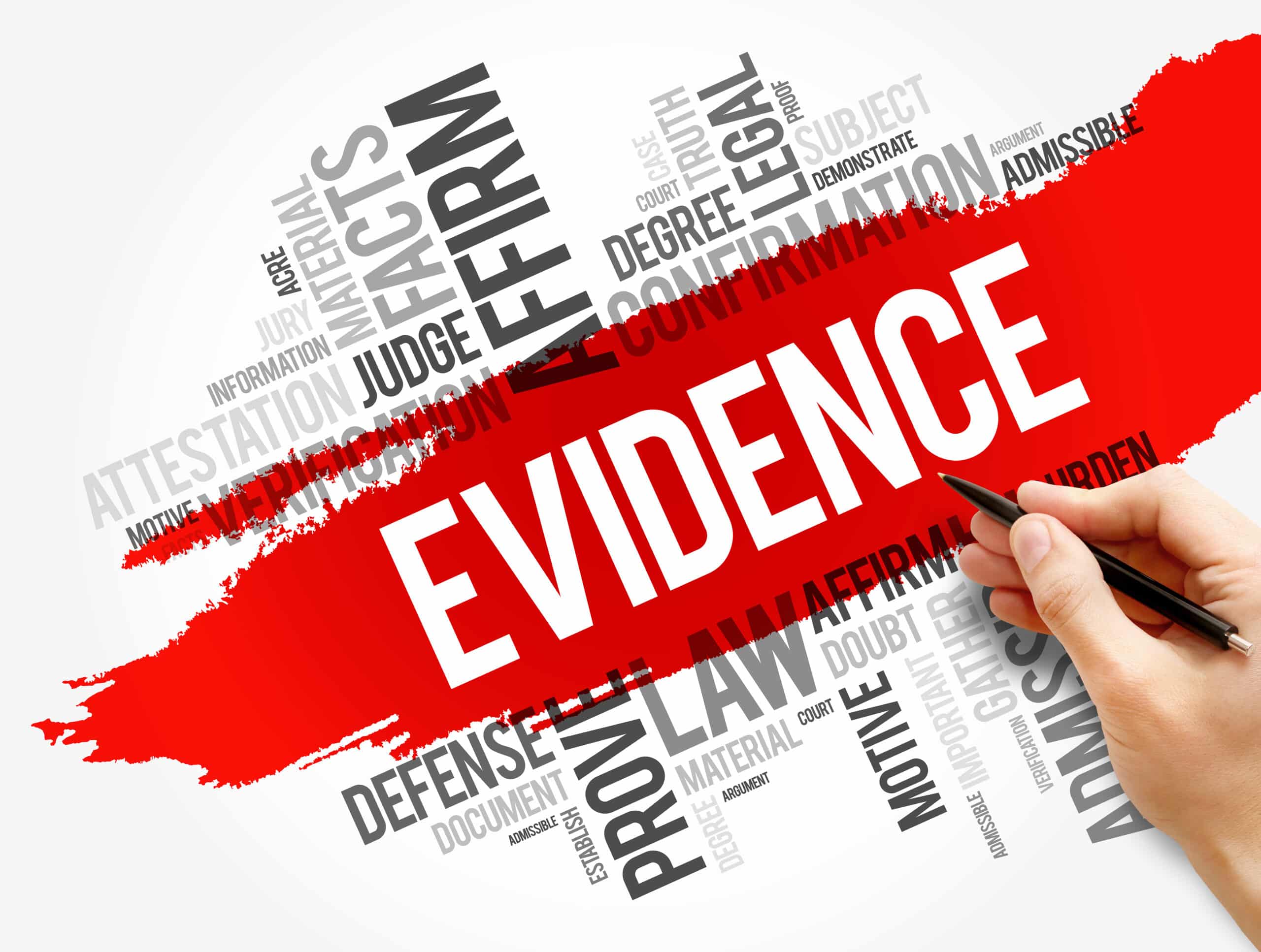 Evidence word cloud collage, social concept