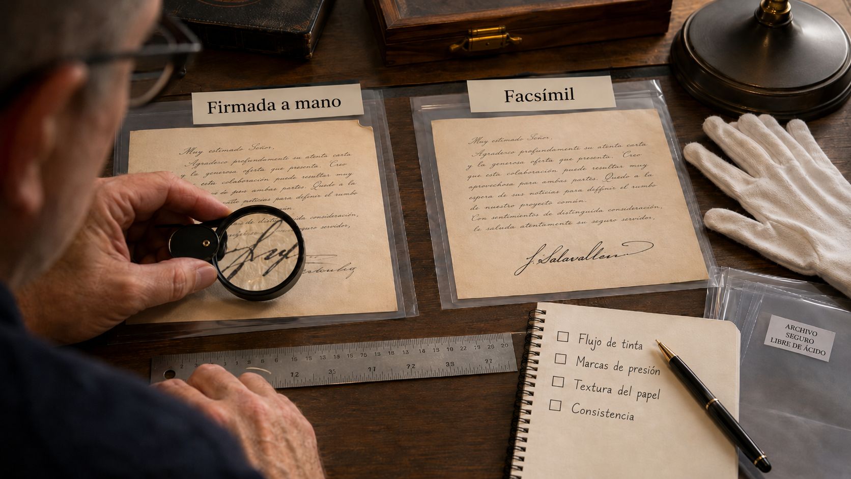 Cómo autenticar una firma en un documento histórico con análisis de tinta y procedencia