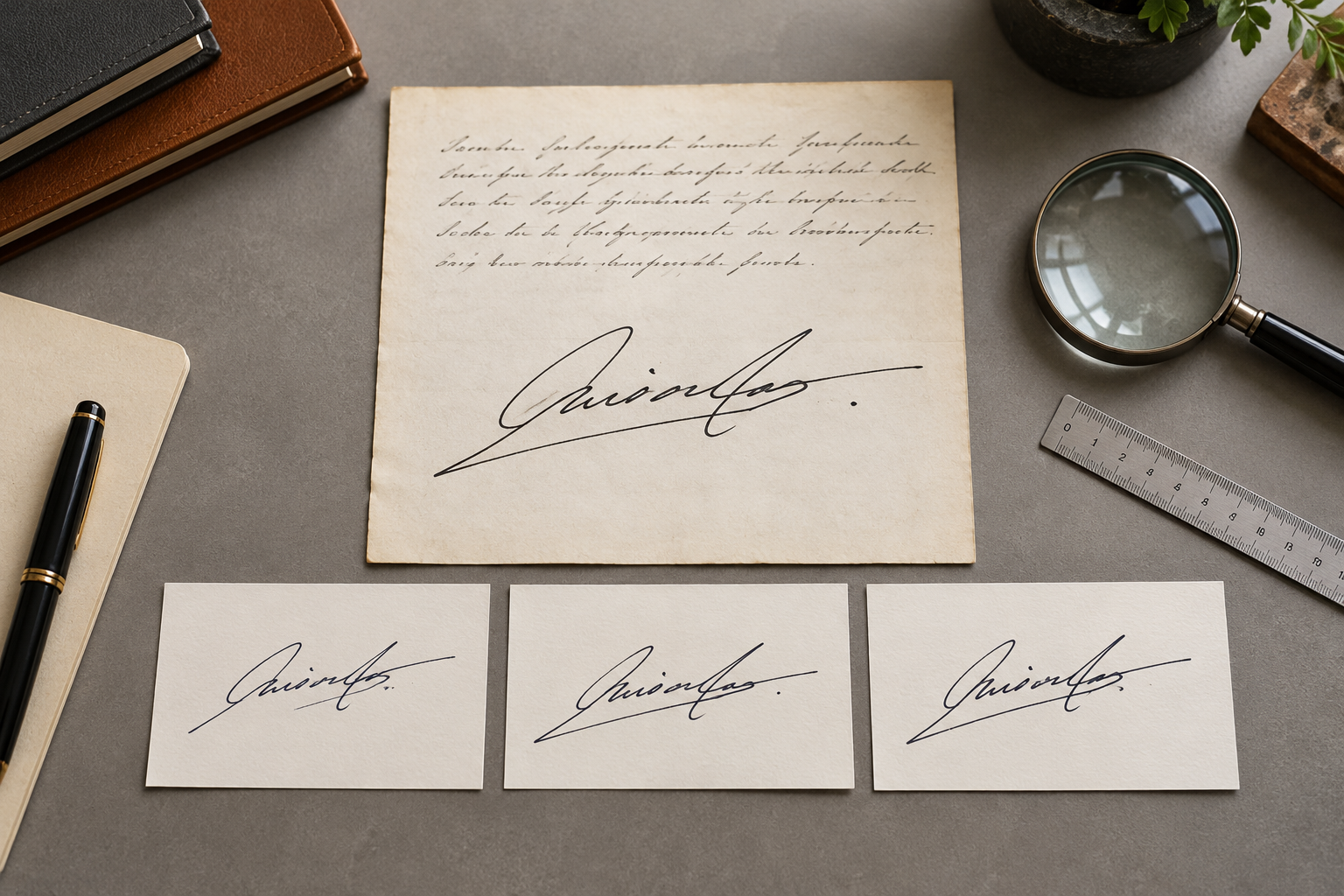 Cotejo de una firma dubitada con firmas de referencia